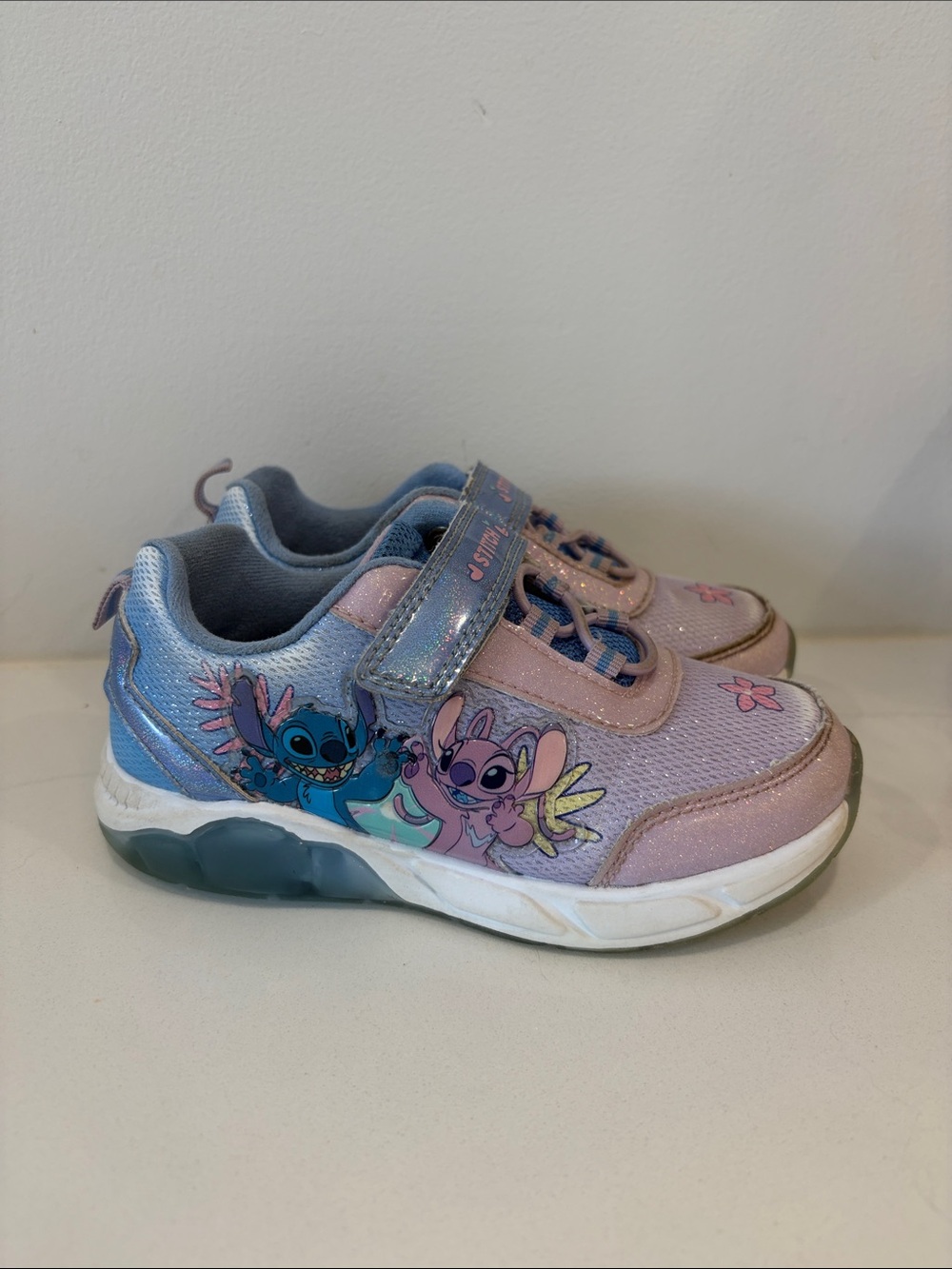 Disney Lilo & Stitch Kids Light-Up Sneakers in Pink & Blue